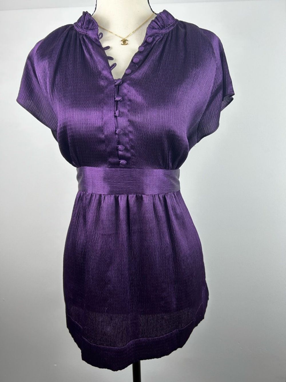 Apt. 9 Deep Purple Satin- Like Blouse